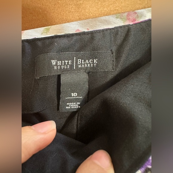 WHITE HOUSE BLACK MARKET Purple Pink Yellow Striped Straight Pencil Skirt Sz 10 - Picture 3 of 5